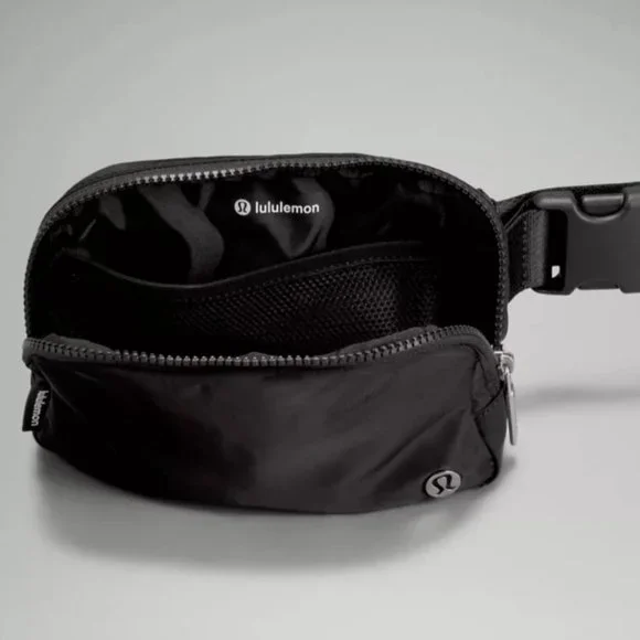 NEW lululemon athletics Belt Bag 1L Crossover Slingbag Purse Black White Logo - Picture 6 of 8